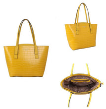 Load image into Gallery viewer, Yellow Croc Effect Bag
