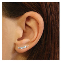Load image into Gallery viewer, Silver Double Bar Earline
