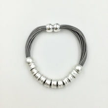 Load image into Gallery viewer, Grey Leather Bracelet
