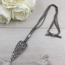 Load image into Gallery viewer, Long Fabric Necklace Hollow Heart
