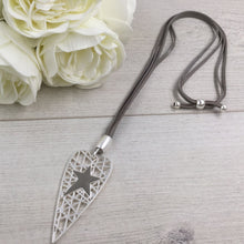 Load image into Gallery viewer, Long Fabric Necklace Hollow Heart
